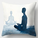 Axyaa Zen Meditation Style Pillowcase Set, 17.7" * 17.7", Home Sofa Decoration