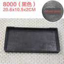 Axyaa Melamine European Rectangle Plate Set Glossy Wood Grain Finish