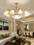 Axyaa Nordic Luxury Crystal Ceiling Chandelier for Living Room Lobby Lighting