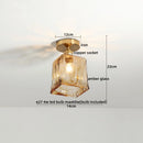 Axyaa Modern Amber Glass LED Ceiling Lights with Copper Socket for Home Decoration