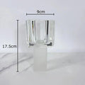 Axyaa Geometric Glass Vase with Artificial Flowers - Modern Decor & Crystal Vases