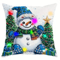 Axyaa LED Christmas Pillowcase with Santa Claus Snowman Garland Pattern