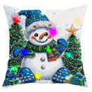 Axyaa LED Christmas Pillowcase with Santa Claus Snowman Garland Pattern
