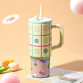 Axyaa 710ML Stainless Steel Insulated Thermos Bottle Straw Tumbler