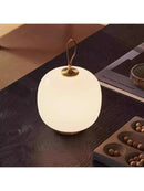 Cream Glass Table Lamp Axyaa - Antique Design Night Light Charger Ai Bedside
