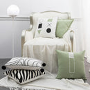 Axyaa Green Black Line Embroidery Pillow Cover for Modern Home Decor