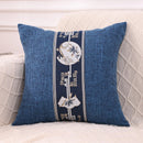 Axyaa Linen Chinese Pavilion Pattern Pillow Cover for Home Sofa Bedroom