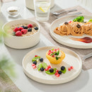 Axyaa VANCASSO VENUS Stoneware Tableware Set for 4/8/12, Cream White, Dinner/Dessert Plate/Bowl