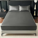 Axyaa Silk Satin King Fitted Sheet Set with Elastic Band - Soft & Silky Bed Cover
