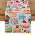 Watercolor Cake Cookies Table Runner by Axyaa: Elegant Home Wedding Centerpiece Decoration