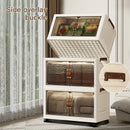 Axyaa Foldable Storage Cabinet, 3-6 Tier, Rolling Wheels, Bathroom/Bedroom/Living Room Organization