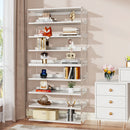 Axyaa 8-Tier Acrylic & Wood Bookcase, 63" Modern Display Storage, Living Room & Bedroom