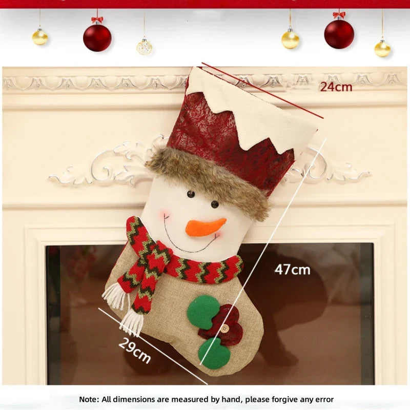 Axyaa Christmas Tree Hanging Gift Bag Santa Snowman Deer Socks
