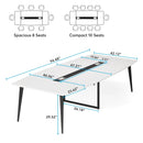 Axyaa 8FT Boat Shaped Conference Table with Cable Grommets