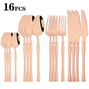 Colorful 16pcs Cutlery Set Mirror Stainless Steel Flatware by Axyaa