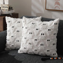 Axyaa White Ghost Faux Fur Christmas Pillow Covers 18x18 Inch