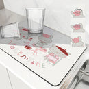 Axyaa Crabbit Lines Desk Drain Pad: Non-slip Heat Resistant Kitchen Mat
