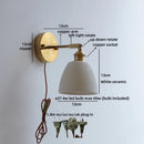 Axyaa Ceramic Gold Brass Wall Light Indoor Switch Modern Nordic LED Bedside Lamp