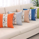 Axyaa Chinoiserie Blue White Porcelain Pattern Linen Throw Pillowcase Living Bedroom