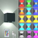 Axyaa LED Square Wall Lamp 6W - Remote-Controlled, USB Rechargeable