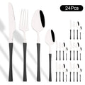 Axyaa 24Pcs Pink Gold Stainless Steel Cutlery Set - Western Flatware Tableware