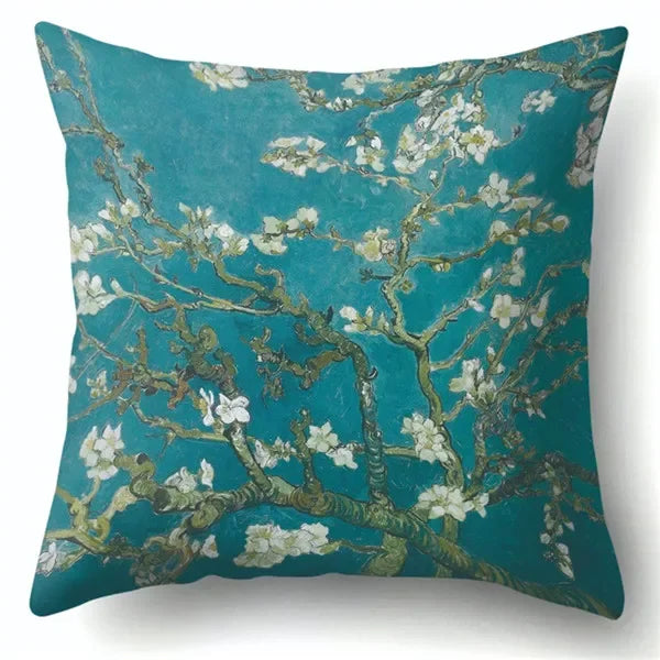 Axyaa Van Gogh Style Oil Painting Cushion Cover 45x45cm Square Pillow Case