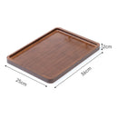 Axyaa Bamboo Tea Set Tray with Metal Handle