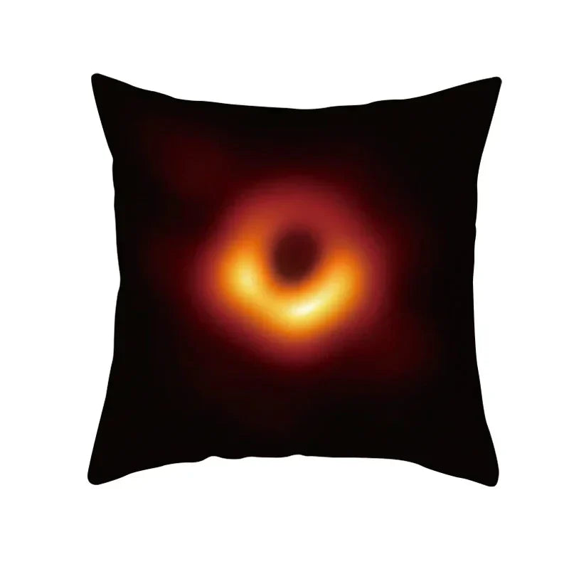 Axyaa Black Hole Polyester Pillowcase - Home Decor Cushion Cover for Sofa, 45X45CM
