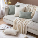 Axyaa Grey Velvet 20x20 Inch Throw Pillow Covers - Luxurious Farmhouse Decor for Couch