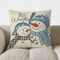Axyaa Winter Snowmen Pillow - Cozy Decor Cushion Cover for Sofa, Bedroom, Car