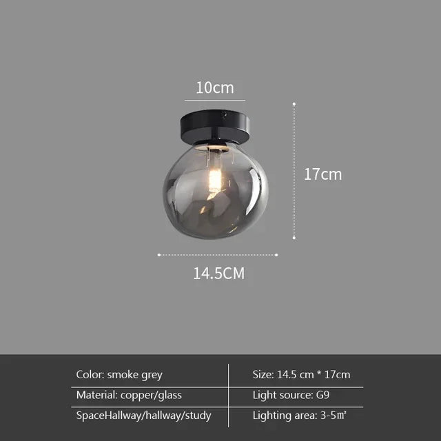 Axyaa Nordic Retro Glass Ceiling Lamp LED Pendant Chandelier for Luxe Home Decor