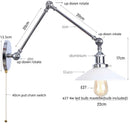 Axyaa Industrial Loft Swing Arm LED Wall Sconce with Pull Chain Switch