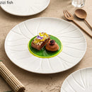 Axyaa Ceramic Steak Plate Pasta Salad Dessert Plate Shallow Restaurant Tableware