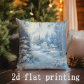 Axyaa Cozy Snowy Pillow Covers: Winter Scenes Pattern Cushion Cover for Sofa Bedroom Car