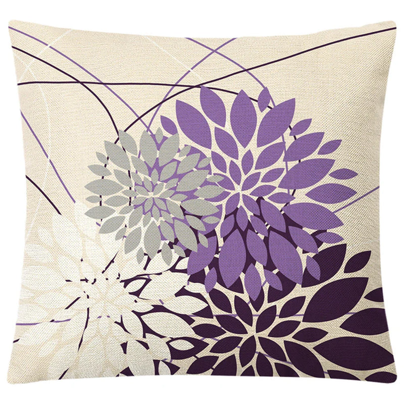 Axyaa Hydrangea Dandelion Cushion Cover: Home Car Sofa Decor Pillow Case