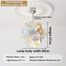 Axyaa French Crystal Glass Chandelier LED Pendant Light, Colorful & Modern Bedroom Living Room Decor