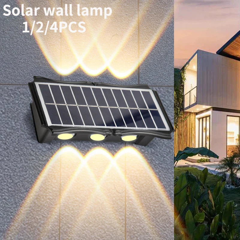 Axyaa Solar Lights: Waterproof Outdoor LED Sensor Wall Fixture with Up and Down Lighting