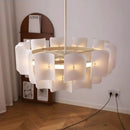 Axyaa White Acrylic Pendant Light for Dining Rooms and Living Rooms