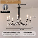 Axyaa Black Metal Candle Chandelier LED Pendant Lights for Living Room Home Decor