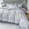 Axyaa Butterfly Embroidery 120-Count Cotton 4-Piece Naked Sleeping Set