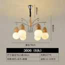 Axyaa Walnut Solid Wood Chandelier: New Chinese Style Lighting for Living, Dining, and Bedroom