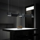 Axyaa Black LED Chandelier: Nordic Design, Rotatable, Dining Room Decor, Bar Loft Hanging Lights