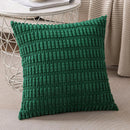 Axyaa Green Corduroy Throw Pillow Covers Set 20x20Inch for Couch Sofa Bed