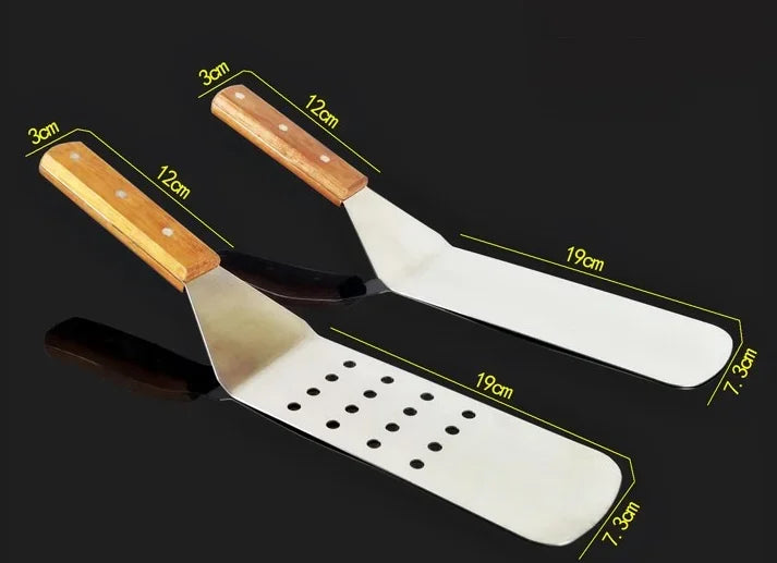 Axya Stainless Steel Pizza Shovel Spatula with Wooden Handle