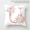Axyaa Pink Letterwork Cushion Cover 45*45cm, Wedding Party Decor, Elegant Wedding Pillow