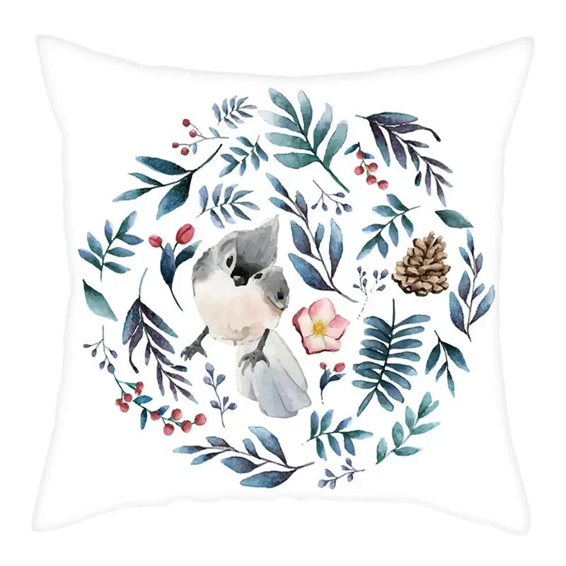 Axyaa Cartoon Animals Garland Pattern Pillow Cover for Home Sofa Decor 45X45cm