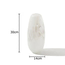 Axyaa Milky White Gradient Glass Vase for Floral Arrangement and Room Decor