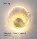 Axyaa Round Crystal Wall Light in Gold Chrome Finish
