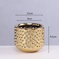 Axyaa Gold Ceramic Succulent Flowerpot Vase Balcony Decor Plant Pots
