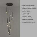 Axyaa Nordic Duplex LED Chandelier, Villa Pendant Lights for Circular Staircase & Living Room